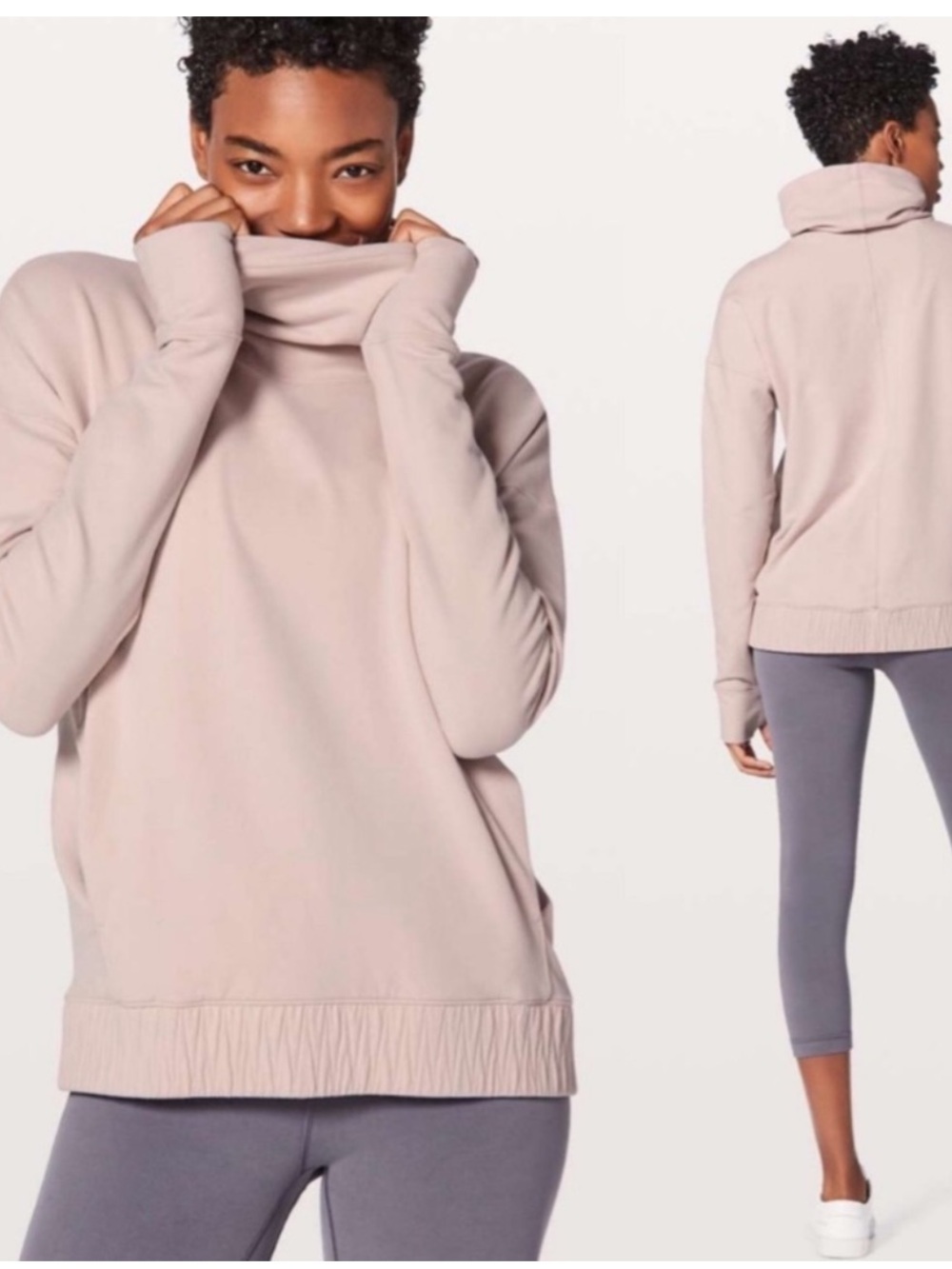 Lululemon Stress Less Pink Pullover Size 10